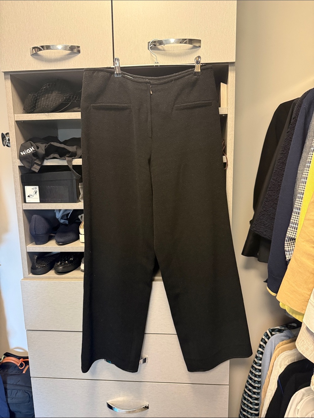 Jil Sander Black Wide-Leg cashmere pants